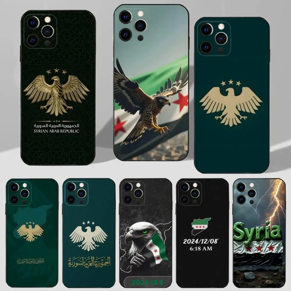 

FREE ART SYRIA FLAY Phone Case For iPhone 16,15,17,14,13,12,11 Plus,Pro Max,XS,X,XR,SE,Mini,8,7 Soft Silicone Black Cover