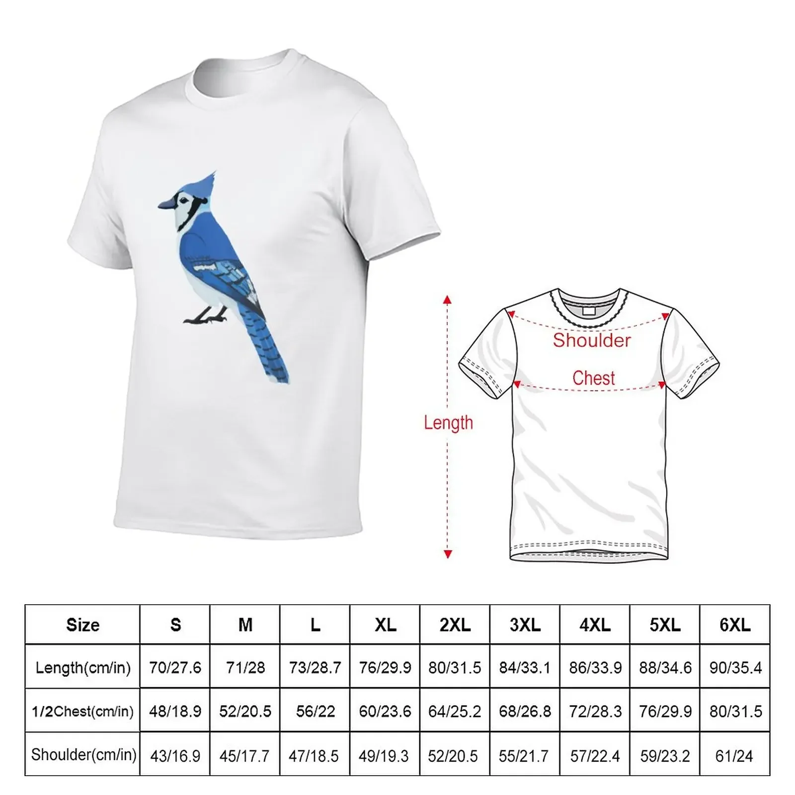 Blue Jay T-Shirt summer tops oversized funny t shirts for men