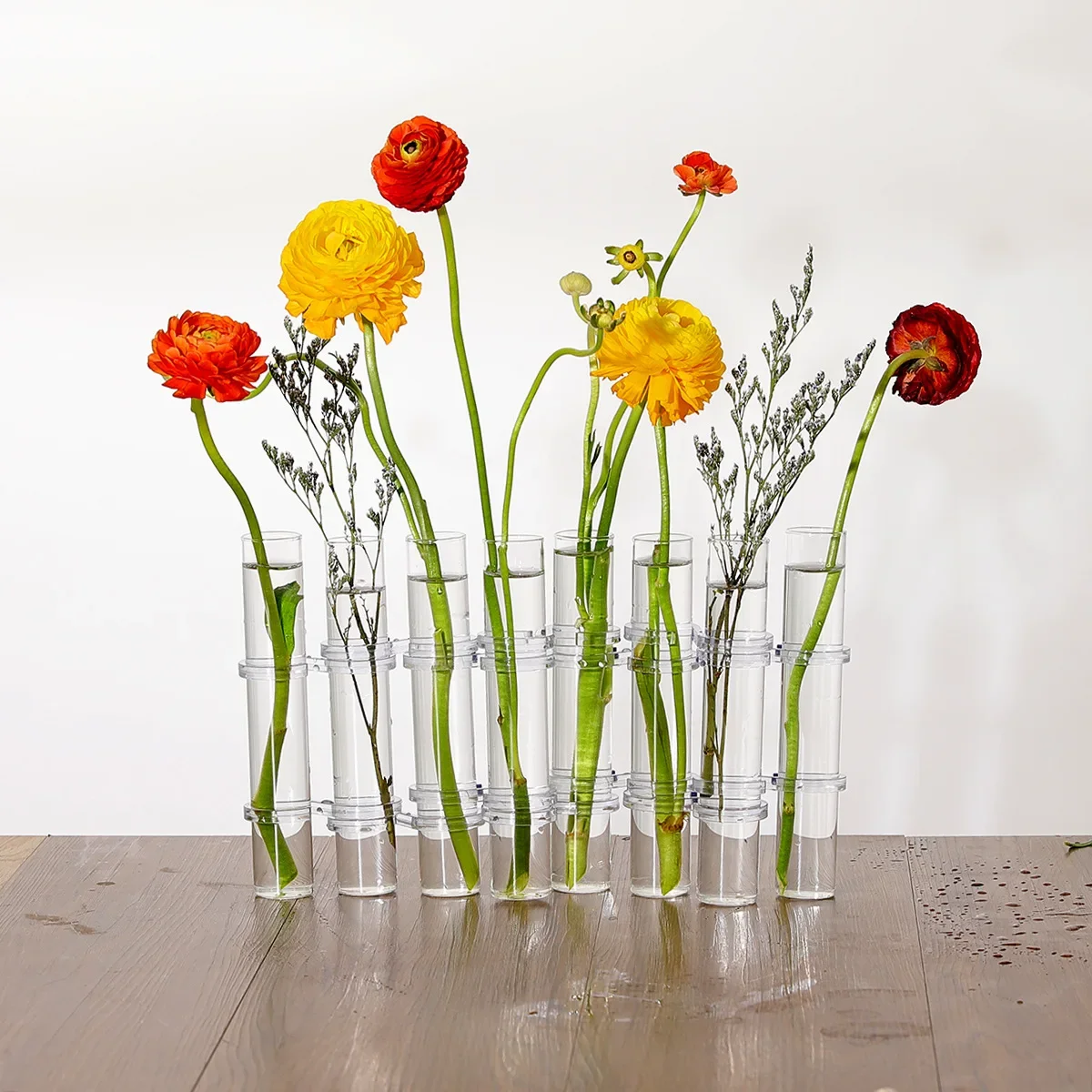 GIEMZA Experimental Tube Vase Transparent Glass Hydroponics Vase Water Planting  Desktop Centerpiece Decoration for Room