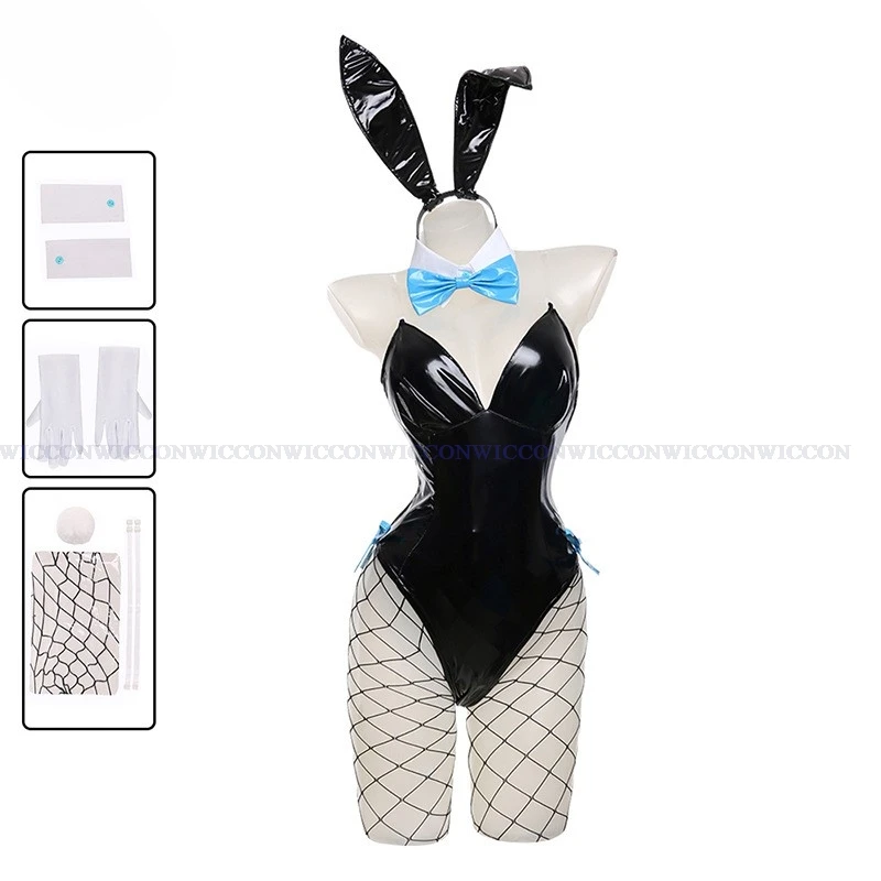 Anime Blue Archive Cosplay Sexy Leather Bodysuit Suit Toki Bunny Girl Sling Jumpsuit Halloween Clothes Customized