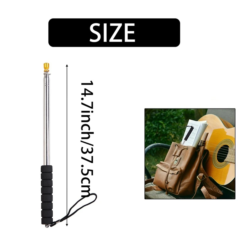 BMBY-9.8Ft Telescopic Flag Pole,Stainless Steel Handheld Portable Extendable Retractable Flagpole With Anti-Slip Grip