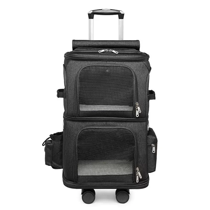 

Cat bag going out bag large capacity double layer pet travel trolley case