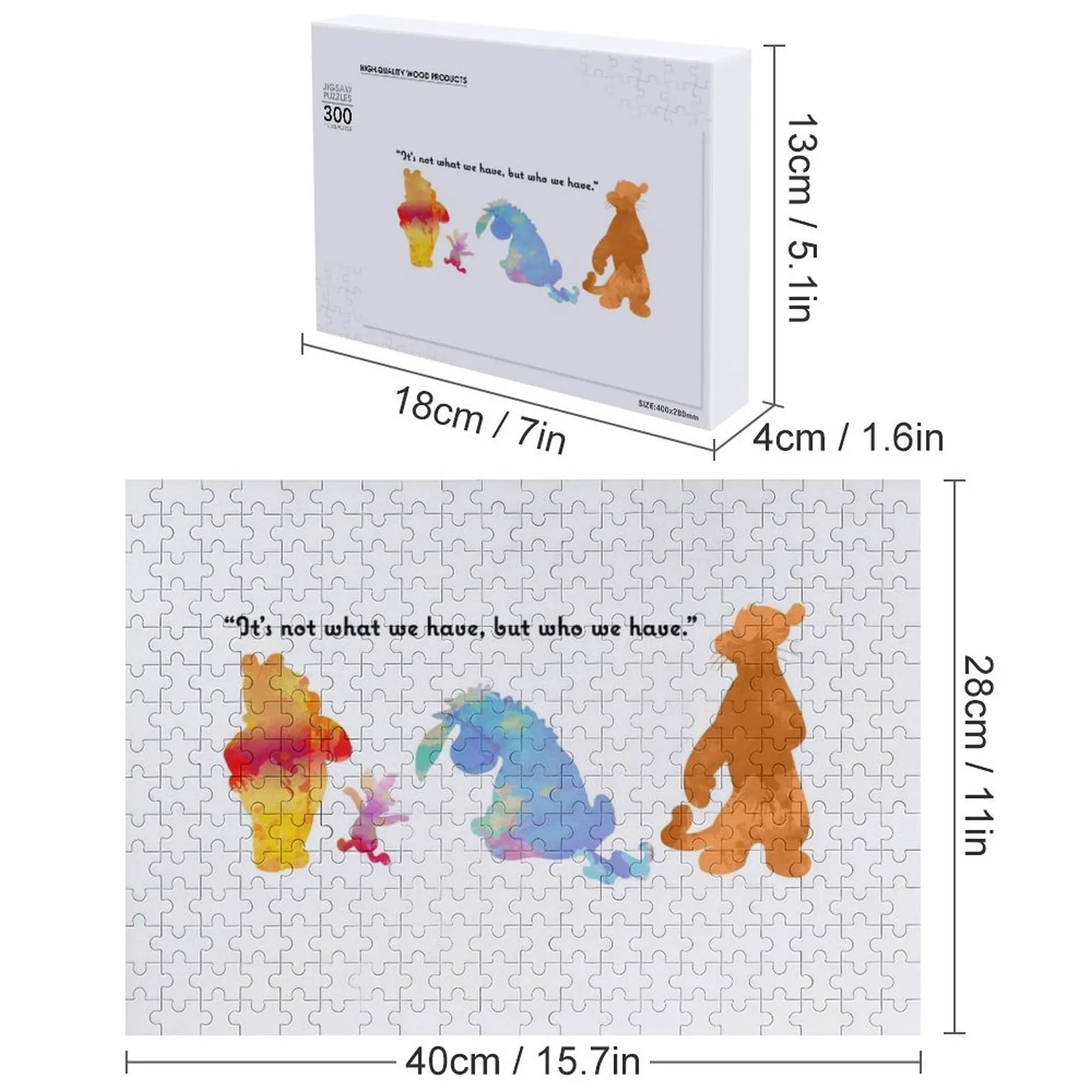 It's not what we have, but who we have Inspired Silhouette Jigsaw Puzzle Game Children Customs With Photo Puzzle