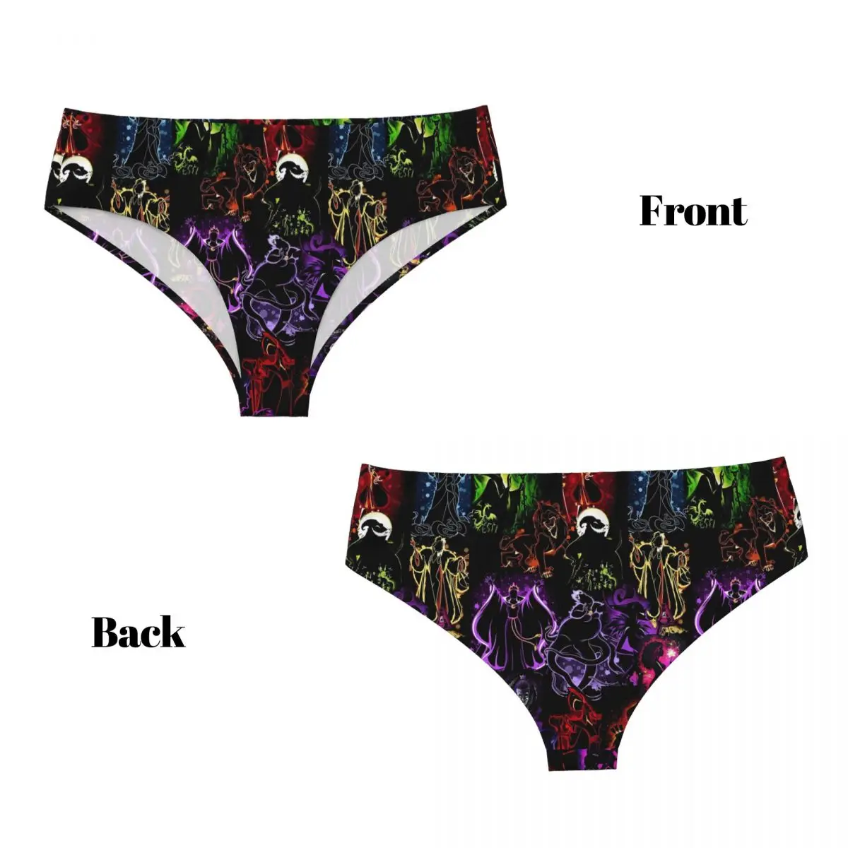 Custom Villains Evil Tour Characters Brief Panties Womens Stretch Manga Underwear