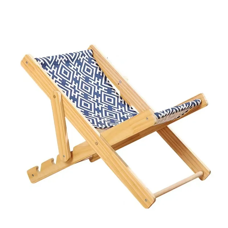 AAAAALog Color Pet Chair, Solid Wood Cat Folding Chair, Adjustable Sisal Wear-resistant Pet Lounge Chair