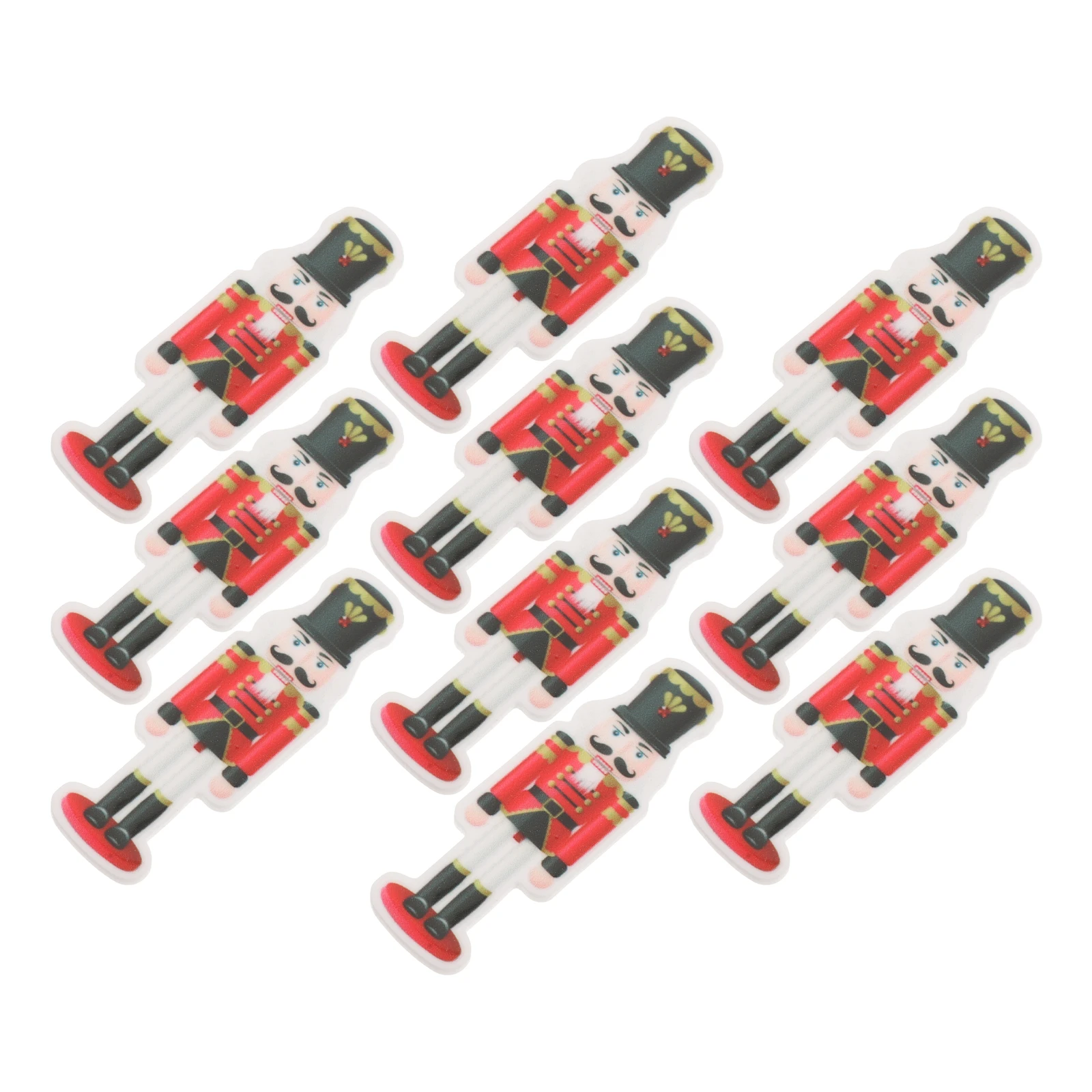 

10Pcs Refrigerator Stickers Nutcracker Soldier Decor Holiday Kitchen Metal Door Xmas Fridge Decorations Red Christmas Stickers