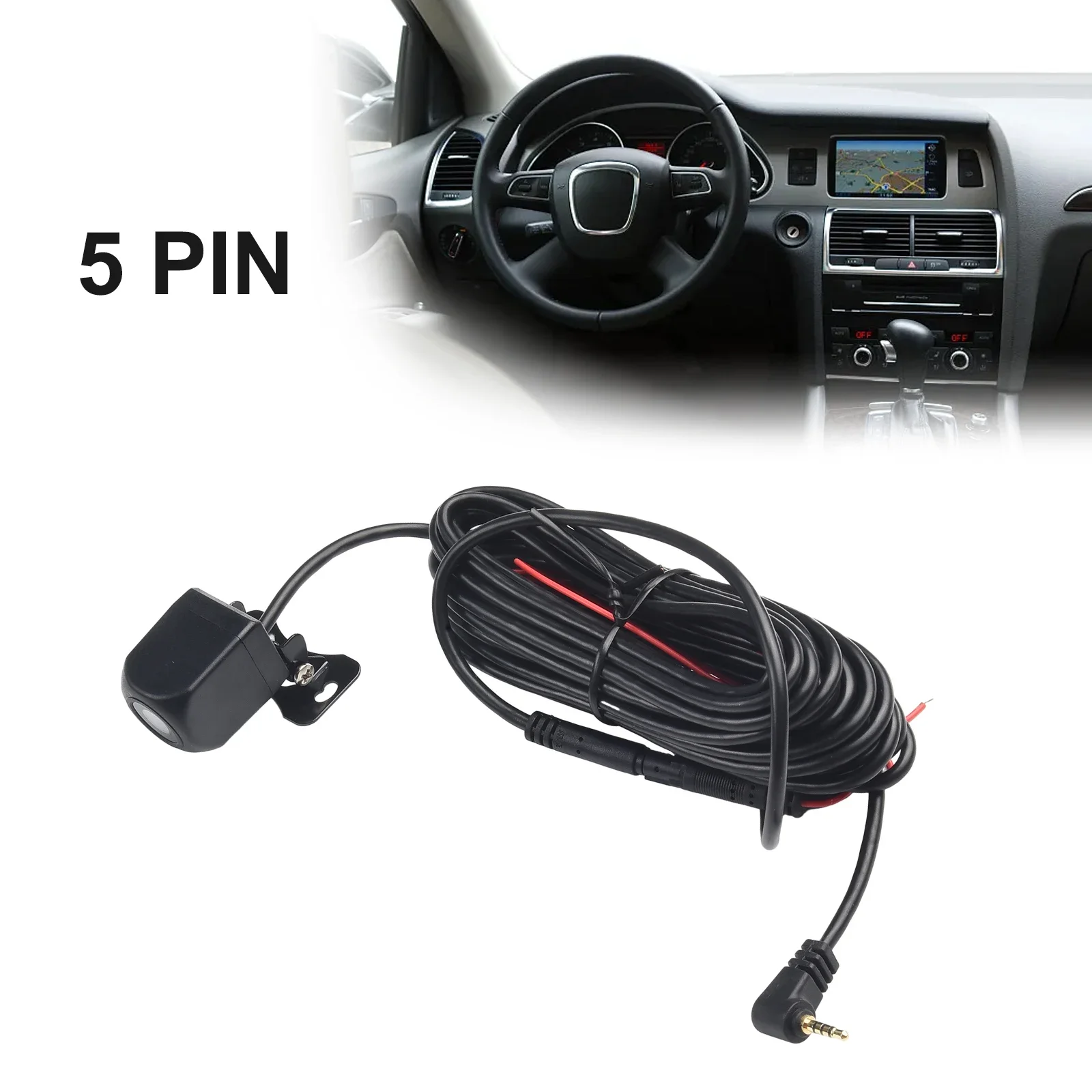 

Rear View Camera for Car Mirror Dash cam DVR, 720P 5Pin 2 5mm Waterproof, Auto White Balance, IP67 Protection Level