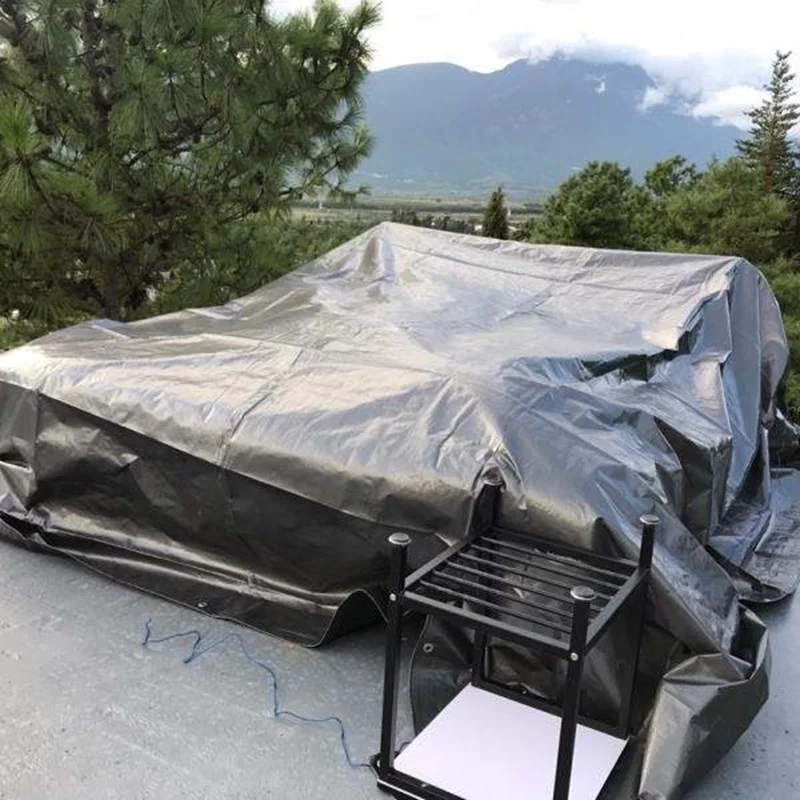 0.35 مللي متر الأخضر والفضة بولي ايثيلين غير نافذ للمطر القماش في الهواء الطلق المظلة التخييم التظليل شراع شاحنة المظلة ورقة أرضية بيت الحيوانات الأليفة غطاء مقاوم للماء