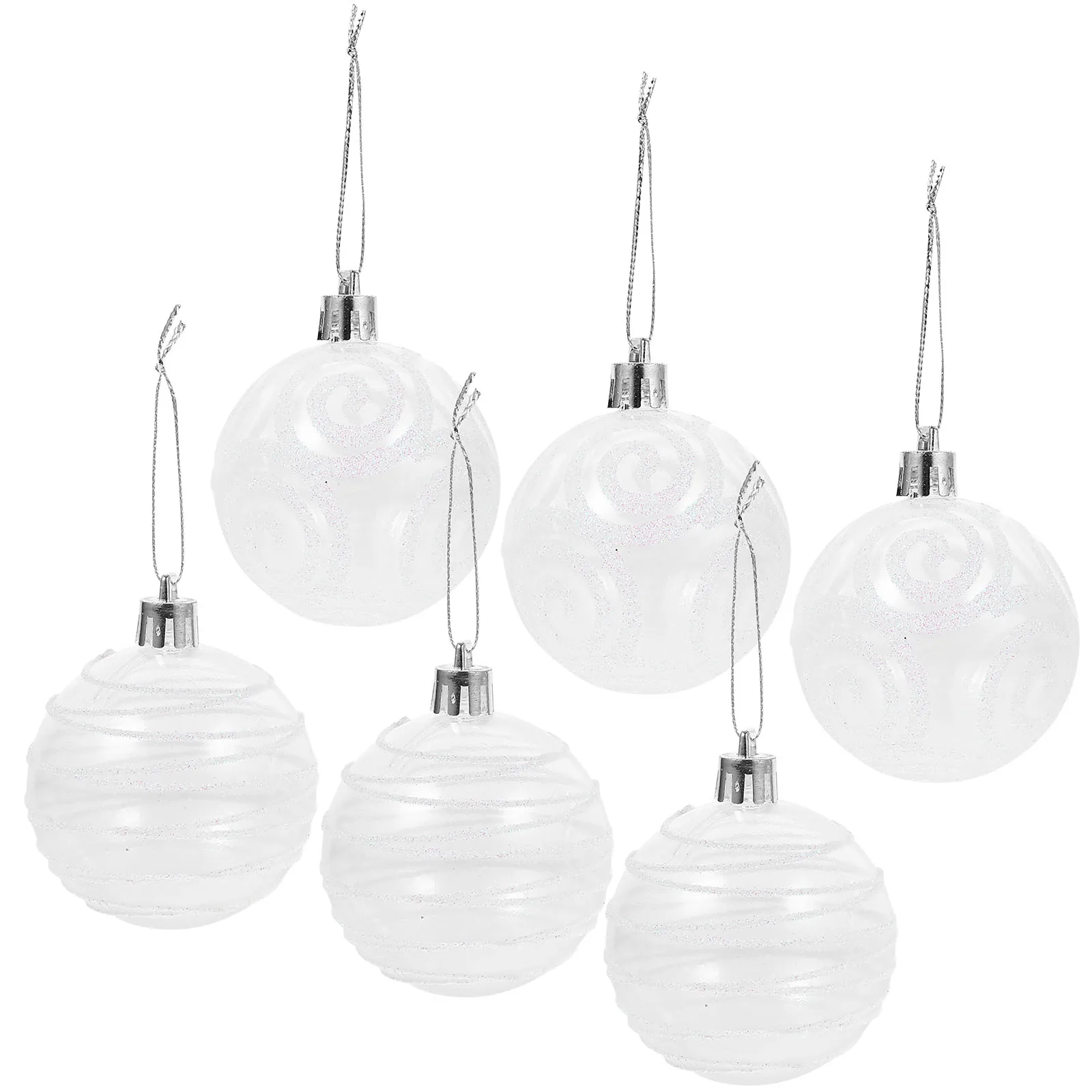 

6 Pcs Christmas Ball Pendant Tree Decoration Balls Ornaments Small Baubles Plastic Hanging Xmas Tree Party Balls Holiday DIY