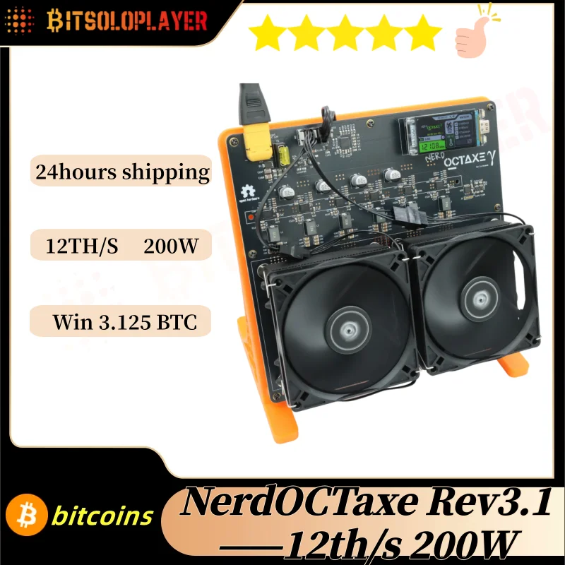 

Новый Nerdoctaxe Rev 3.1 12TH/s 200W с чипом BM1370 для майнинга Bitcoin (алгоритм SHA-256), для домашнего использования, бесшумная работа