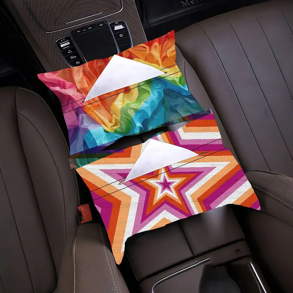 LGBT FLAG Car Tissue Holder Linen Hanging Box Auto Interior Organizer Universal - view 6