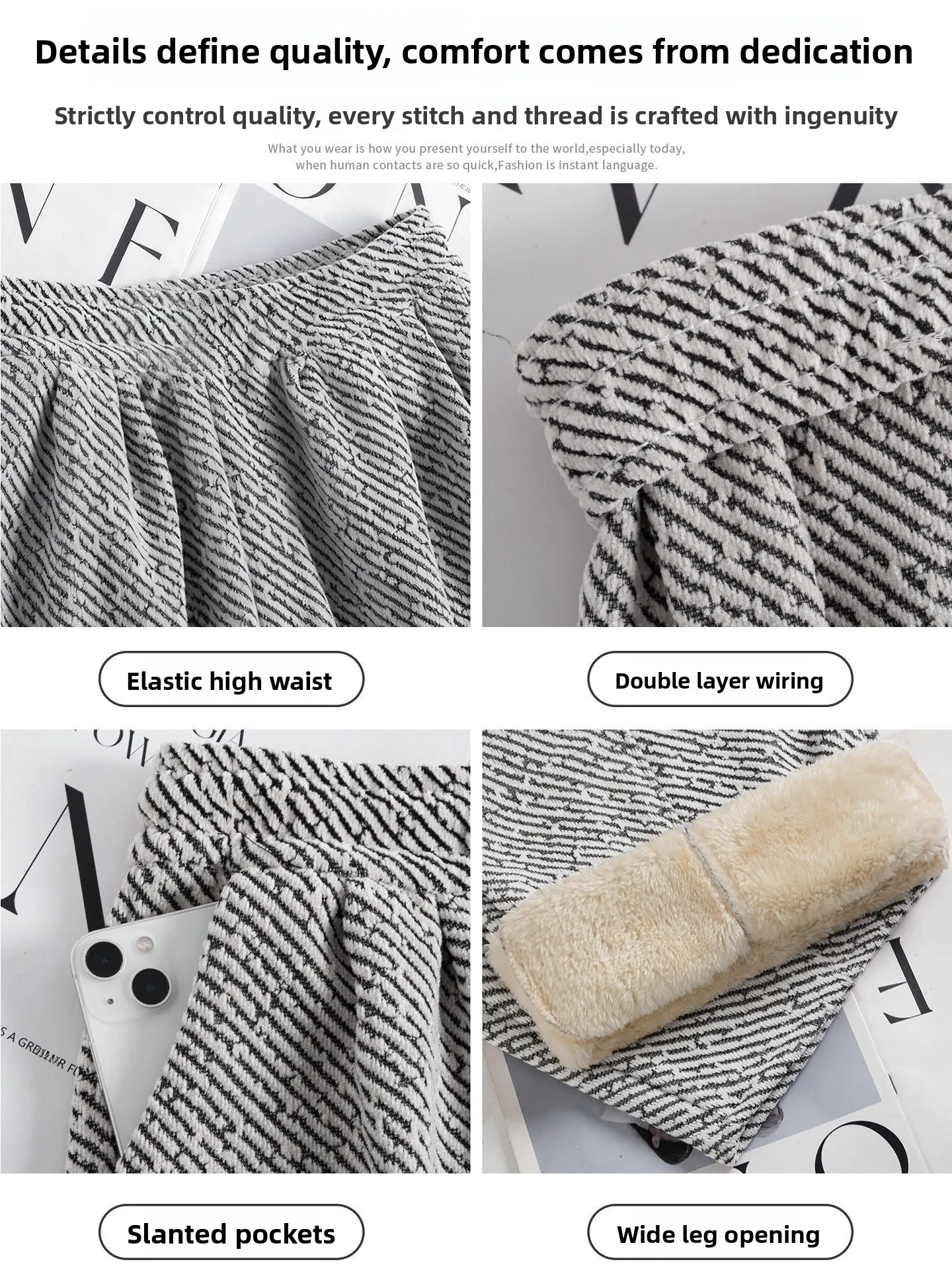 Bla Wijde Pijpen Broek Dames 2025, Nieuwe Initial Winter Fce Thiened Bent Knife Klein Formaat Banaan Sportbroek Casual Hoge W...