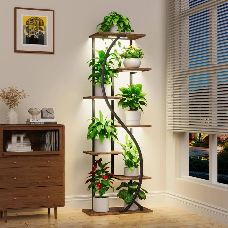 Multi-layer balcony plant shelf Living room Pastoral floor-to-ceiling flower stand Indoor soporte para plantas home furniture