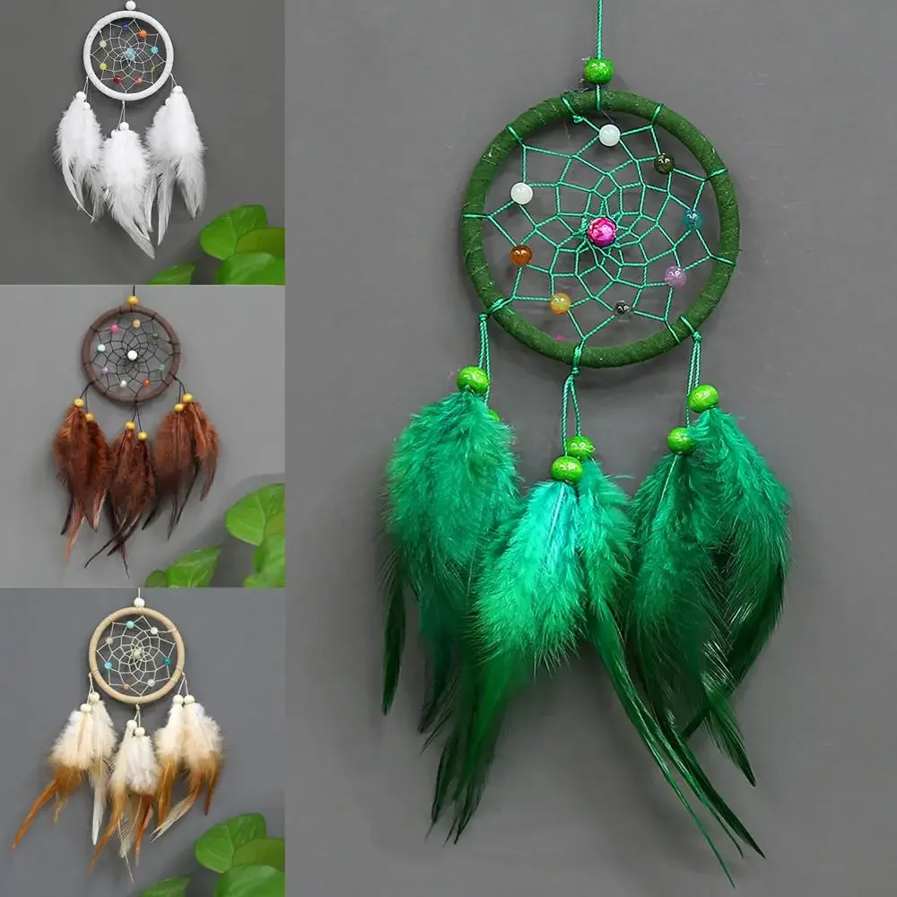 Feather Dream Catcher Handmade Wall Hanging Wind Chimes Creative Hollow Home Car Ornament Craft Decoration Gifts