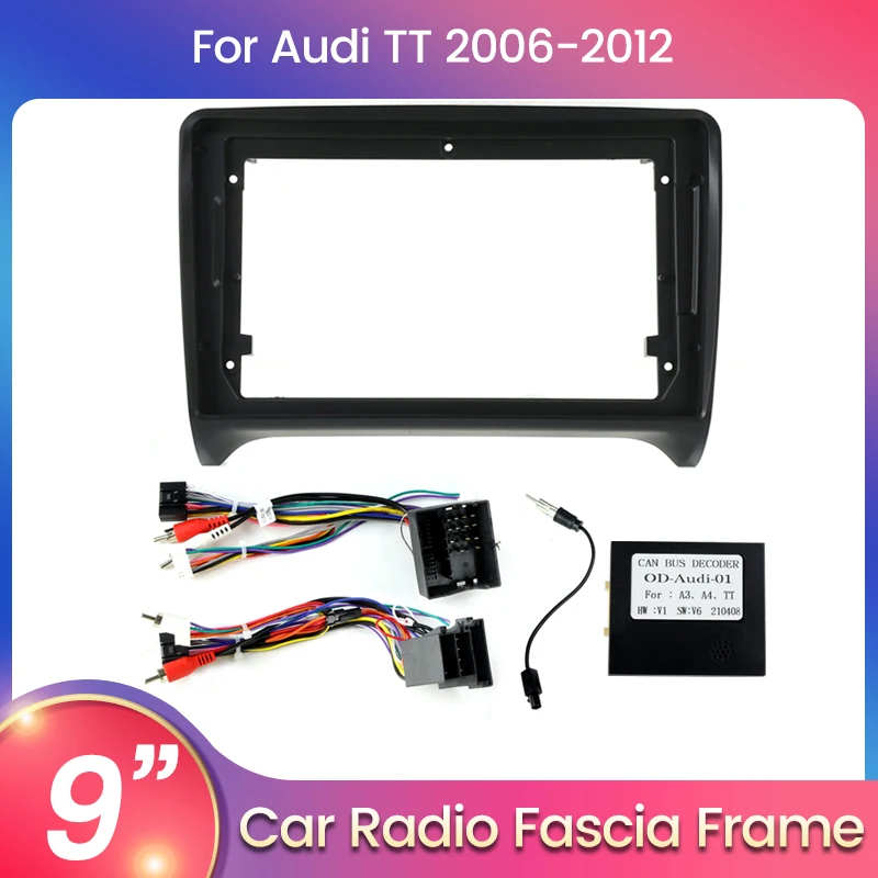 

For Audi TT MK2 8J 2006 2007 2008 2009 -2012 For Android Car Radio Panel Fascia Frame Optional Accessories Power Cord CANBUS