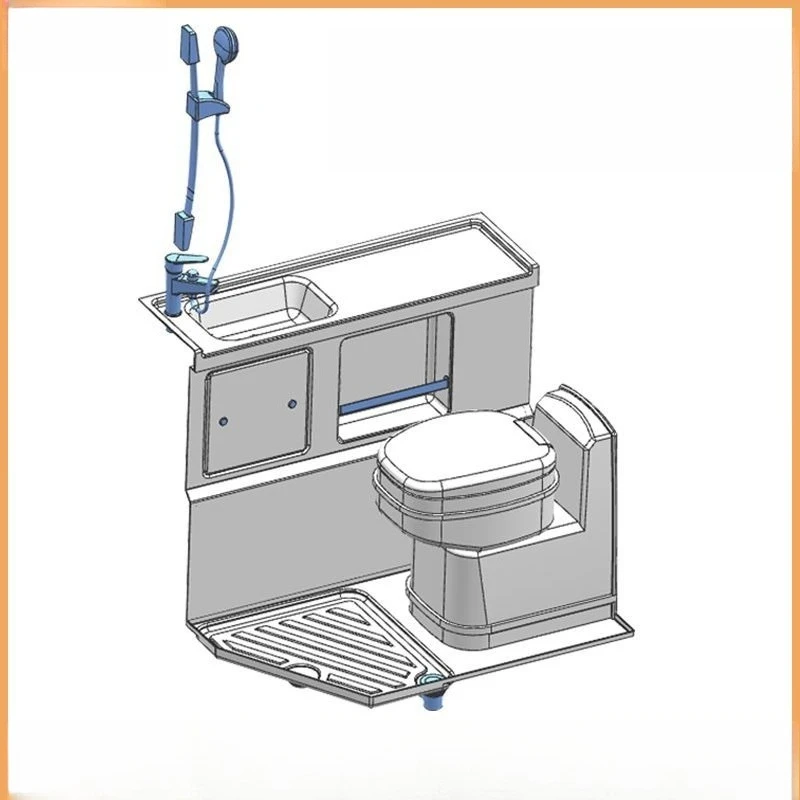 

RV bathroom, bathroom base, wash basin, wheel cover bathroom modification