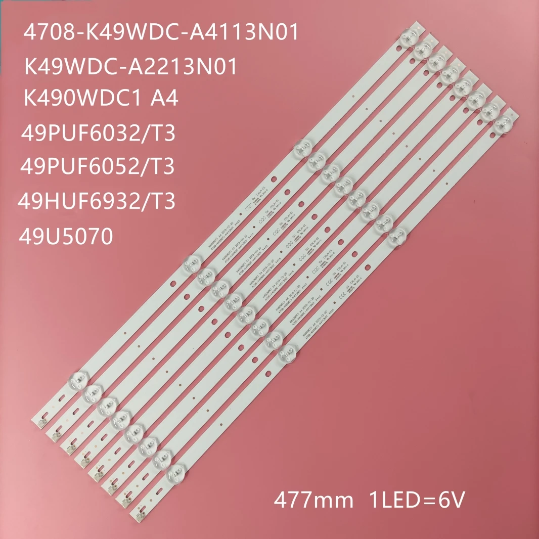 Tira conduzida Luz de Fundo para a HARPER 49U750TS Daewoo U49V870VKE 49U5070 49DL4012N 49PUF6032 K490WDC1 A4 4708-K49WDC-A4113N01 A2213N01