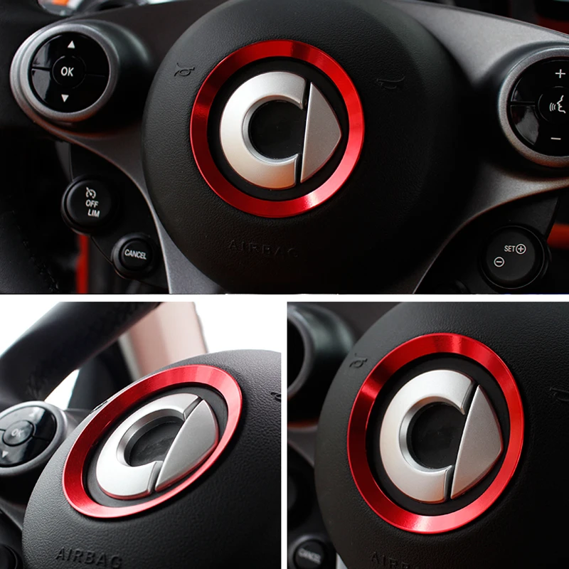 Car Aluminium Alloy Steering Wheel Decoration Ring For Mercedes Smart 453 Fortwo Forfour Car Interior Modification Accessories