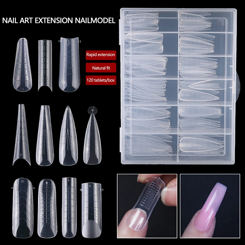 Clear Matte Dicas de unhas falsas, unhas falsas macias, extensão para casa, DIY Nail Salon, manicure, 120 pcs