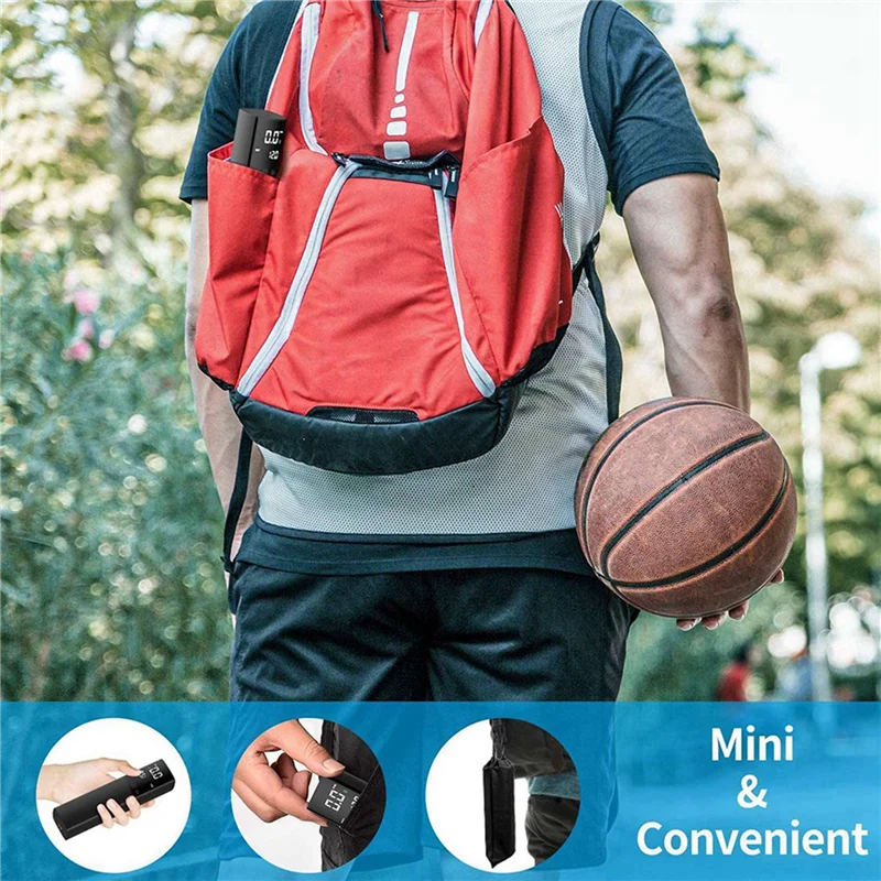 مضخة كروية كهربائية B72A 2X، مضخة هواء ذكية محمولة سريعة التضخم الكروي مع مقياس ضغط دقيق وشاشة LCD رقمية #2