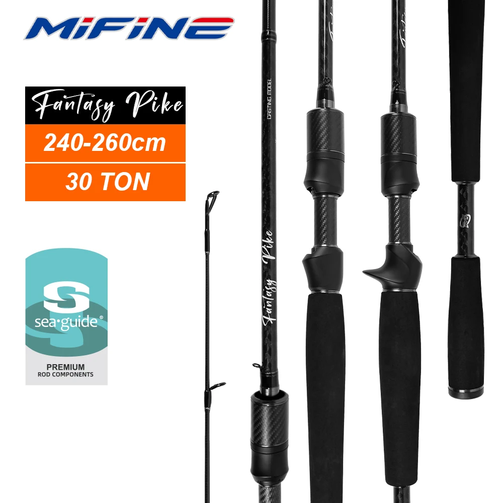 MIFINE FANTASY PIKE Angelruten Spinning Baitcasting 30T 2,4M/2,6M 5-20g/10-30g/20-60g/30-120g Forellen-Angelruten mit Tubular-Spitzen