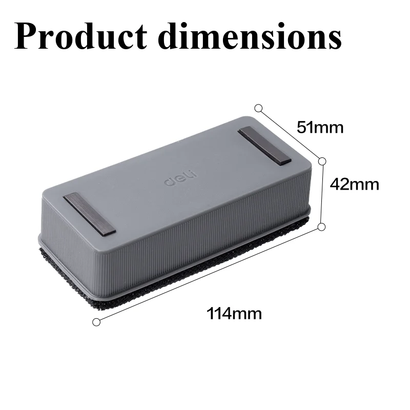1 PZ Deli 7837 Lavagna Bianca Magnetica Gomma Lavagna Spazzola di Aspirazione 112x56x40mm Gomma Per Lavagna Entrambe Lavagna e Lavagna