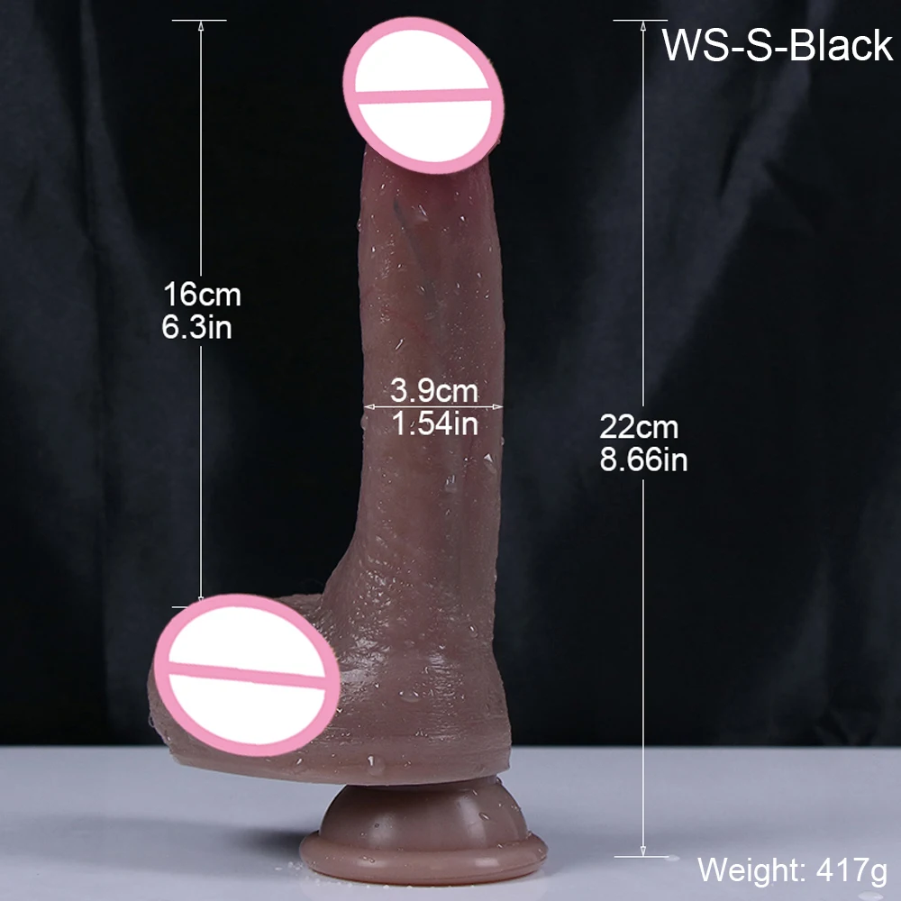 Realistic Dildo Soft Black Skin Big Penis Womens Massage Adults 18 Sex Toys Suction Cup Dick For Female Vagina Anal Masturbators