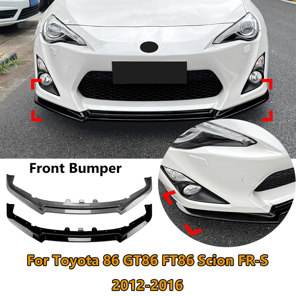 Car Front Bumper Lip Body Kit Spoiler Splitter Bumper For Toyota 86 GT86 FT86 Scion FR-S 2012-2016 Cars Modification Parts