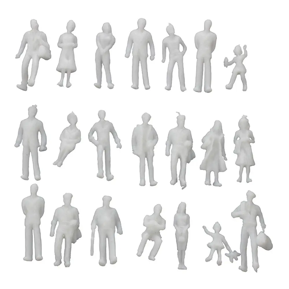 10/50Pcs Miniature White Figures Architectural Model Human Scale Model ABS Plastic Peoples 1:50/75/100/150/200 Scale Model