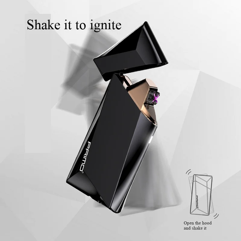 

Intelligent Gravity Sensing Lighter Creative Stylish Ultrathin Windproof Dual Arc USB Charging Pulse Flameless Cigarette Lighter