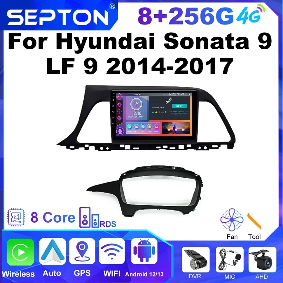 SEPTON Head Unit CarPlay Autoradio for Hyundai Sonata 9 LF 9 2014-2017 Car Radio Multimedia Player Navigation GPS WIFI 4G Net