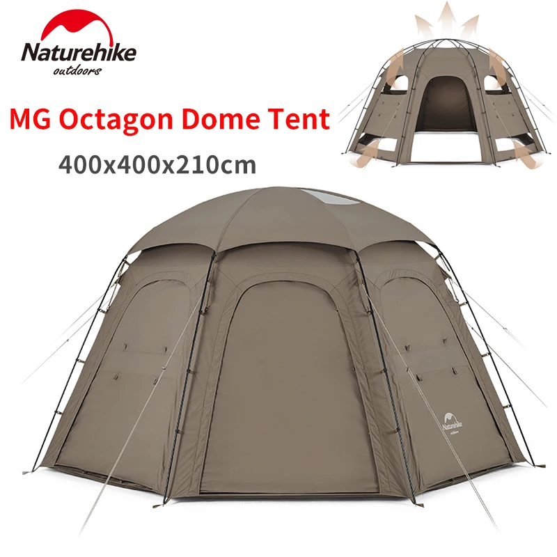 Naturehike MG Octagon Dome Tent Cabin House Outdoor Tourist Beach Travel Camping TPU Breathable Cabin House Quick Open Ttip Tent