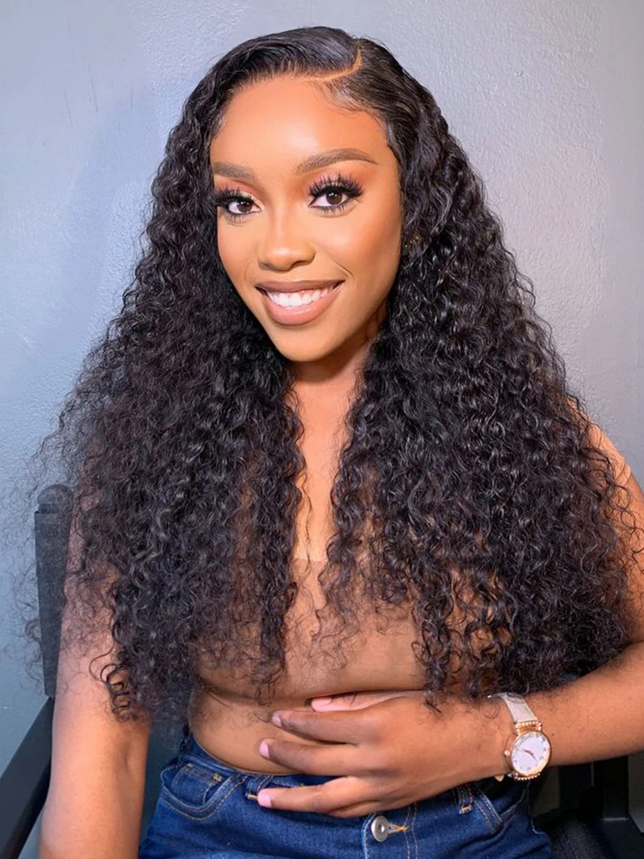 15A Curly Glueless Water Wave 100% Raw Human Hair Wigs 13x4 13x6 Lace Frontal Wigs 20 22Inch Vietnamese 5x5 2x6 Lace Closure Wig