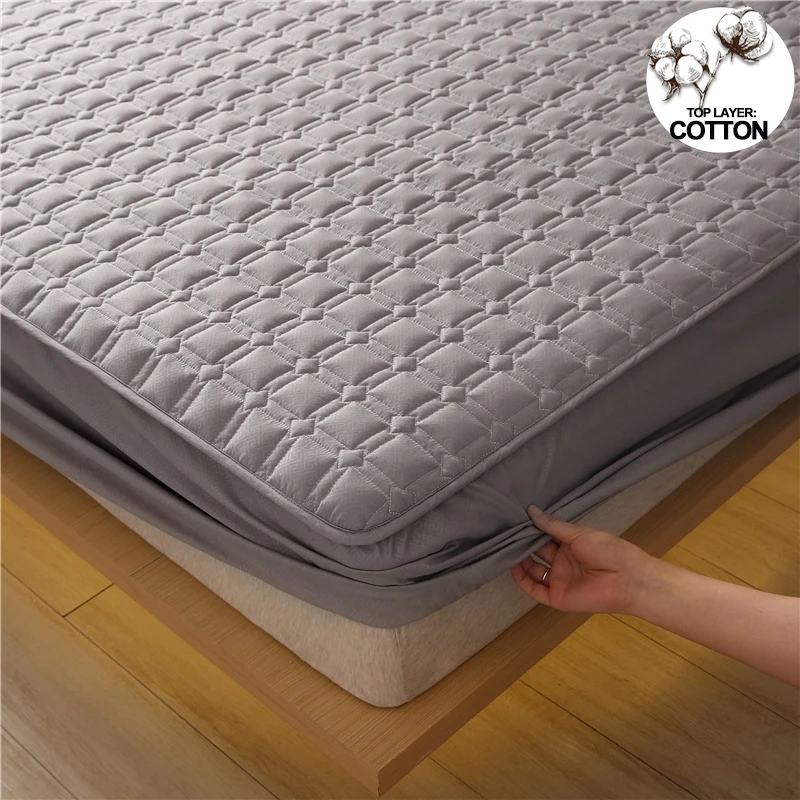 

Premium Antibacterial Breathable Mattress Cover, Mattress Protector, Soft Comfortable, Noise-free,Single/Couple Bed,Dark gray
