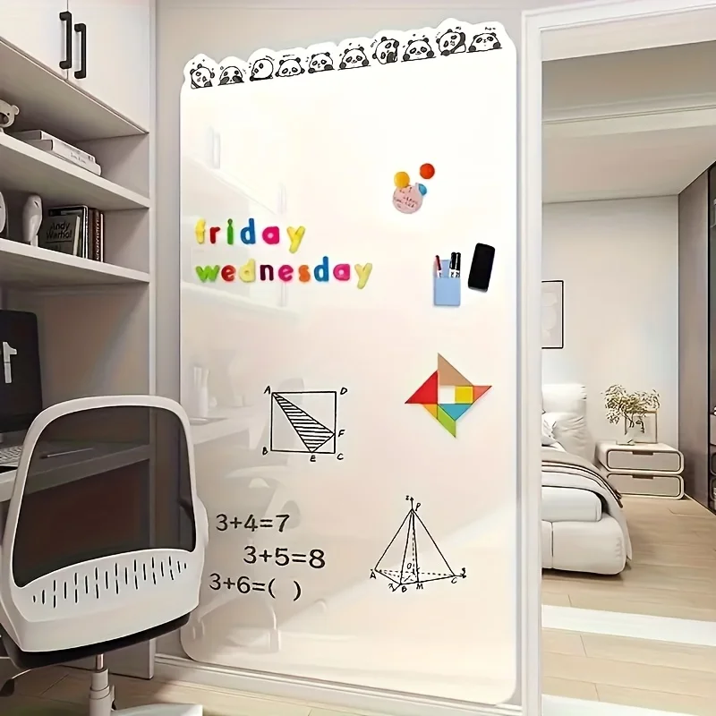 1pcs Static-Cling Whiteboard Removable Whiteboard Wall Stickers Decorative Wall Art Home Whiteboard Wall Imperfections Wallpaper