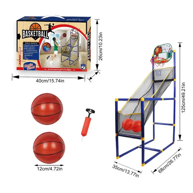 Máquina de tiro de baloncesto para interiores, juego de baloncesto Arcade portátil para niños, conjunto de juegos deportivos, juguete de entrenamiento de baloncesto para niños