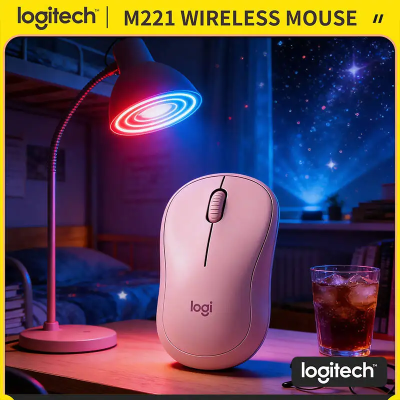 

Беспроводная мышь Logitech M221 — бесшумные нажатия, легкий вес 75 г, USB, Plug-and-Play, идеально подходит для учебы, офиса, дома и путешествий