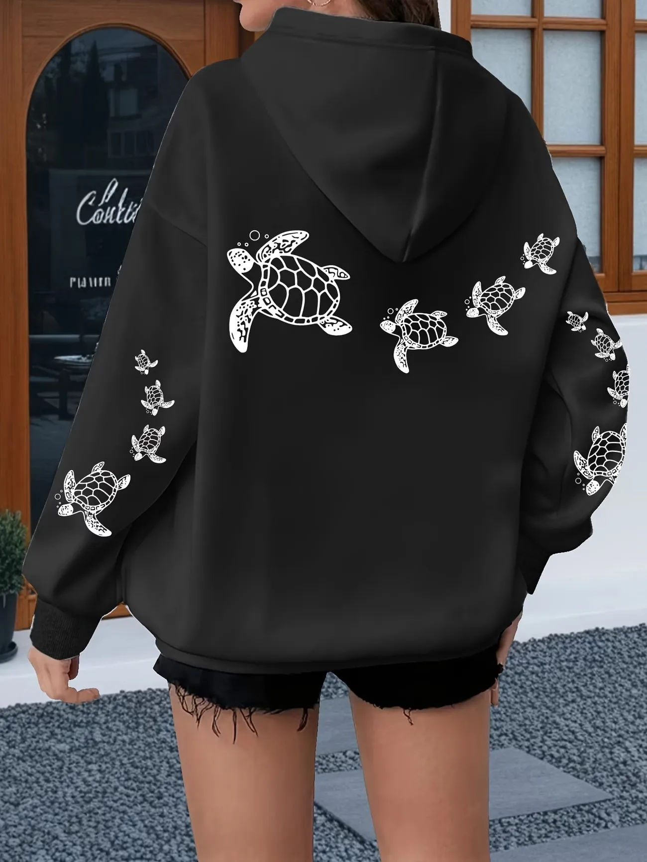 Fashion Sea Turtle Print Hoodies Spring Autumn Winter Y2k Streetwear Casual Hoodies Harajuku Sweatshirts Tops Hoodie Sweatshirt