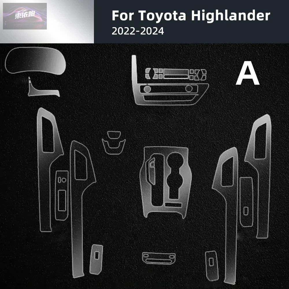 

Защитная наклейка для Toyota Highlander 2024 2023 2022, внутренняя пленка, прозрачная панель шестерни из ТПУ, центральная консоль, аксессуары PPF
