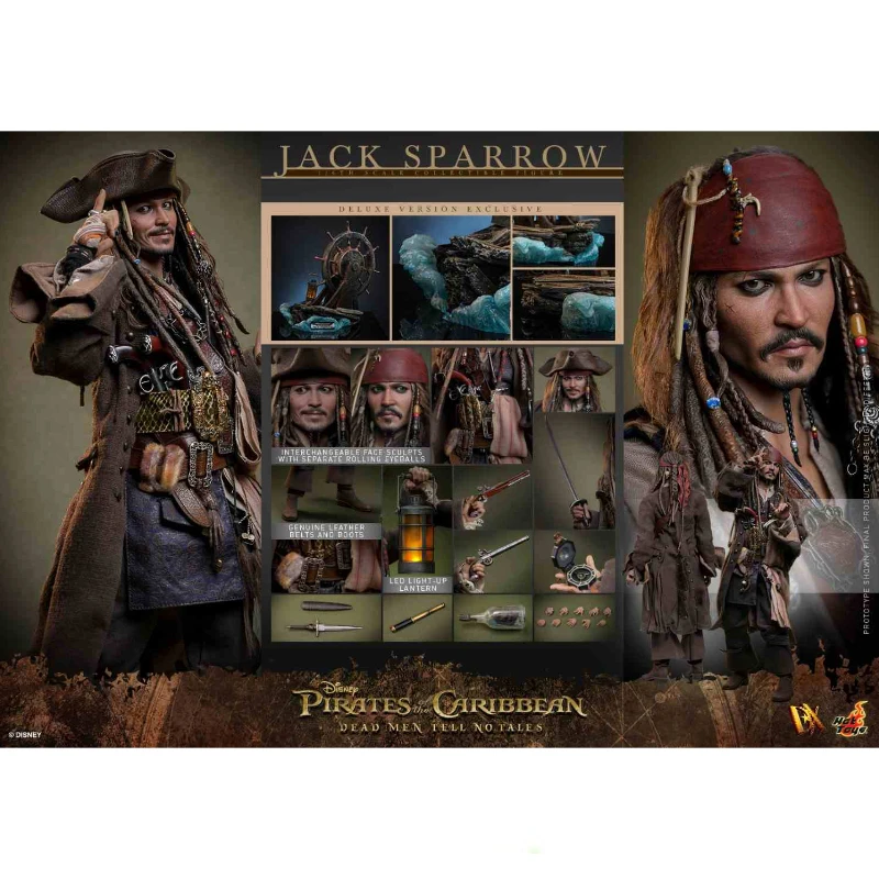 In Stock Hottoys DX37 DX38 Jack Sparrow Pirates of The Caribbean 1/6 Animation Action Figure Toy Gift Model Collection Hobby