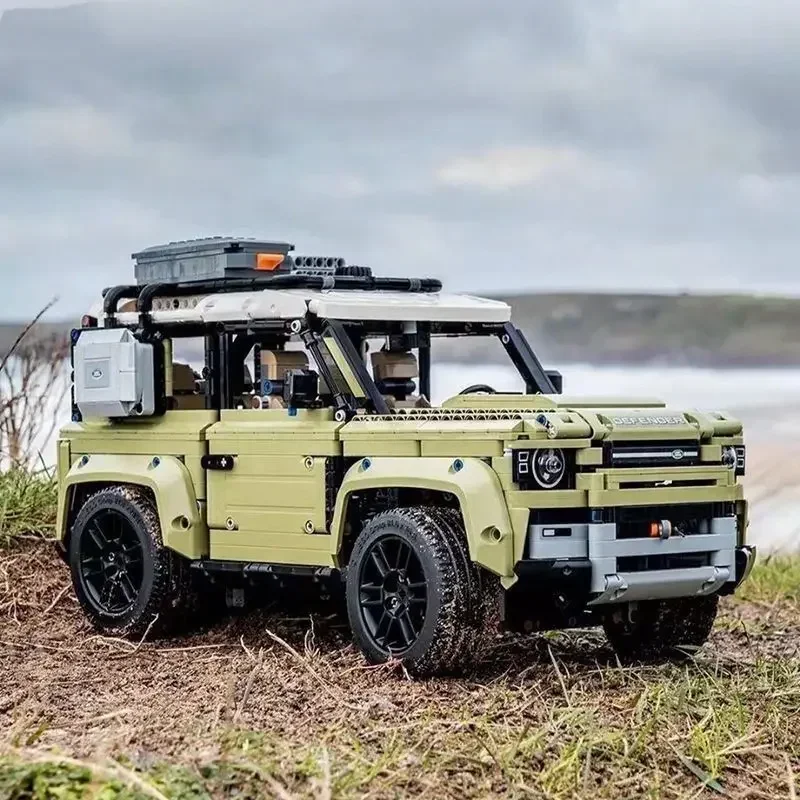 Bloques de construcción de coche todoterreno para niños y adultos, juguete de ladrillos para armar supercoche Land Riover Defender, ideal para regalo, código 2573, compatible con 42110, piezas