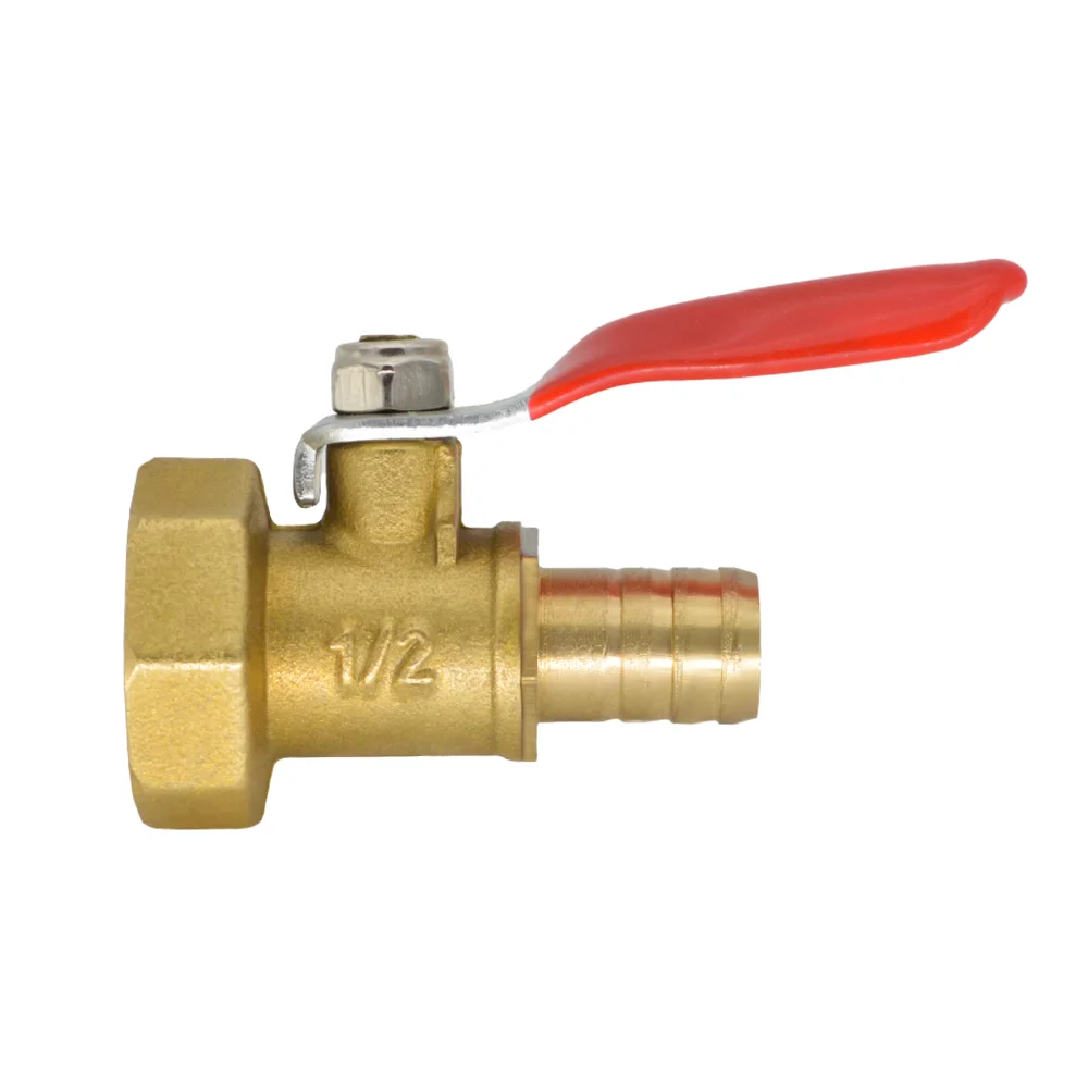 YQBS Brass Ball Valve 6mm 8mm 10mm 12mm Barb Hose Tail  Female Thread Water Oil Air Gas Fuel  Pipe Fittings