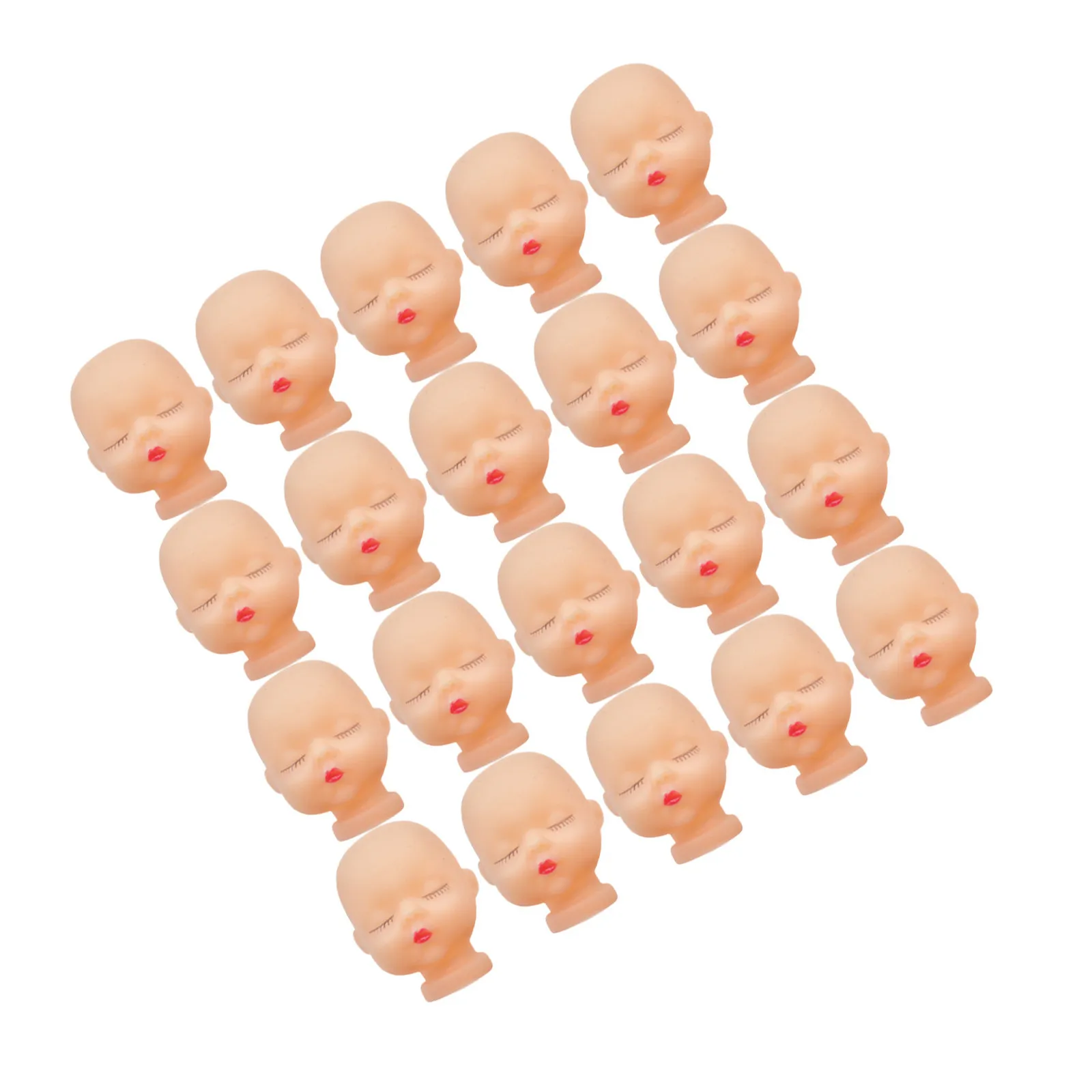 

20Pcs Creative Small Heads DIY Craft Making Accessory Handmade Miniature Heads for Keychain Decoration Painting Body Part