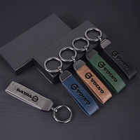 Leather Car Keychain Keyring Key Ring Chain Pendant For Volvo Rdesign V90 XC40 V60 S60 V70 XC60 T6 S90 Polestar XC90 V40 V50 AWD