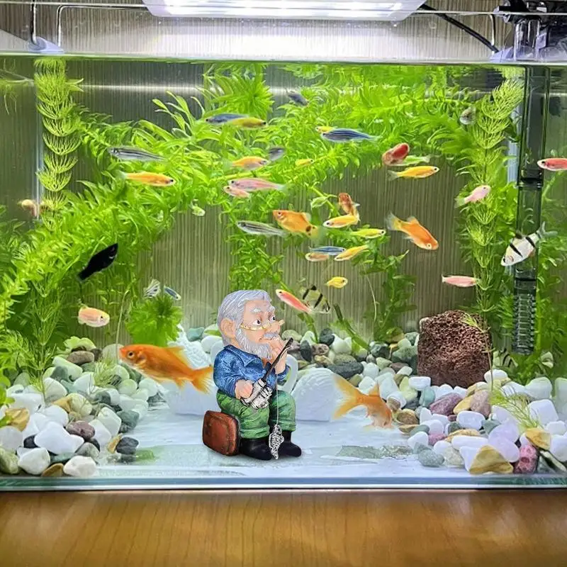 Resin Figure Statue Crafts Garden Fishing Decoration Outdoor Funny Lawn Fishing Statue Decoration for Garden Patio Living Room