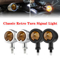 Motorcycle Led Turn Signal Light Blinker Indicator Lights For Harley Honda Yamaha Mini 12V 10mm Retro Moto Turn Signals Lamp