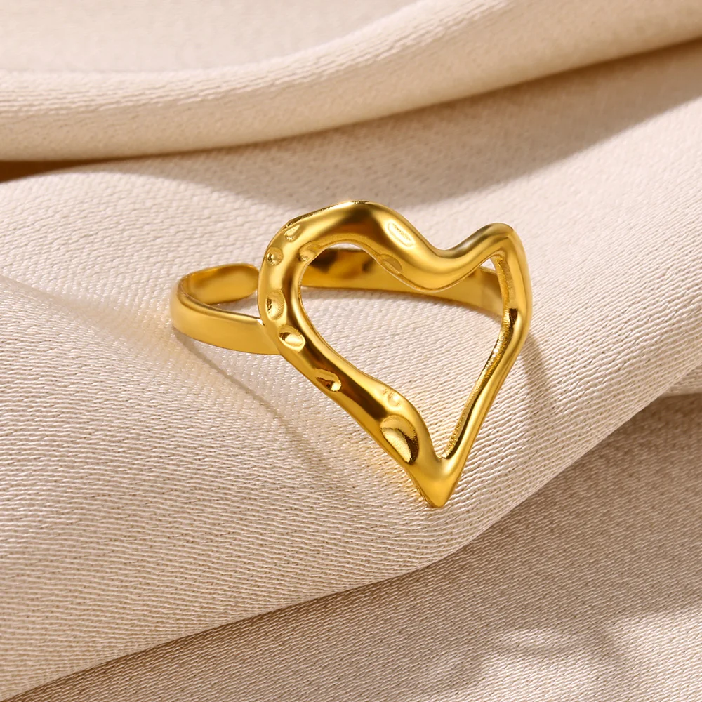 Trend Stainless Steel Rings For Women Men Hippie Gold Color Jewelry Snake Punk Heart Finge Ring Party Gift New In Female Male