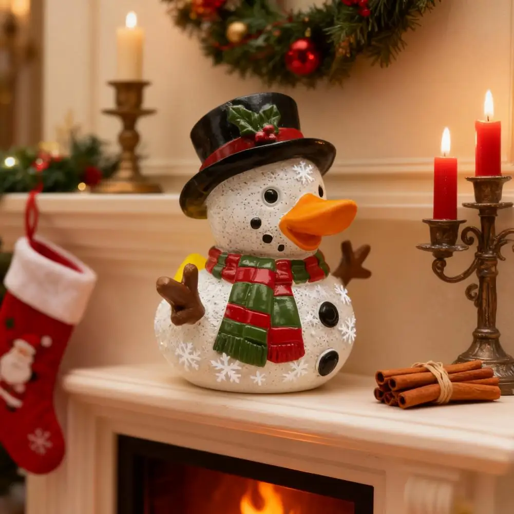 Christmas Tree Duck Figurine Festive Resin Christmas Ornaments Santa Claus Deer Snowman Duck Figures Holiday Theme for Tree