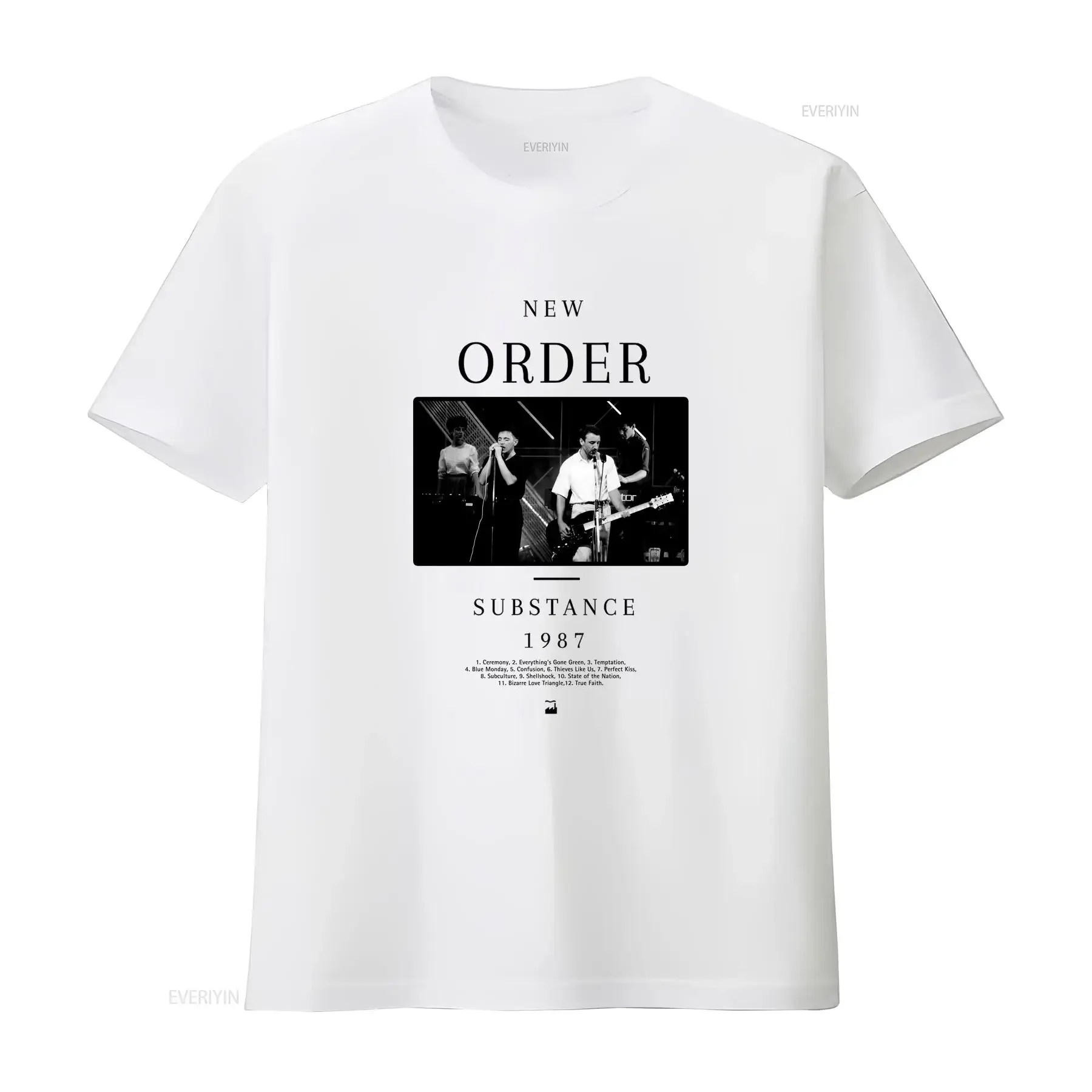 Vintage 80s New Order Band T shirt vintage Washed Comfortable homme Stretched Stylish designer clothes Casual streetwear