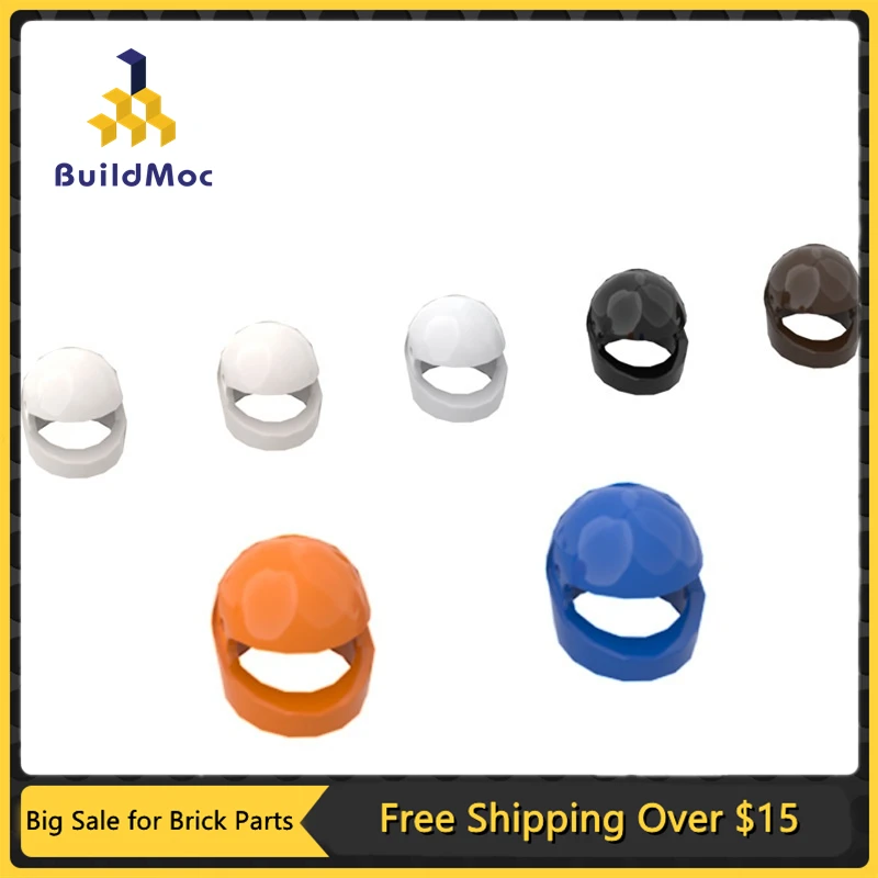 10Pcs MOC Parts 2446 30124 88415 Headgear Helmet Motorcycle Compatible Bricks DIY Building Blocks Particle Kid Puzzle Brain Toy